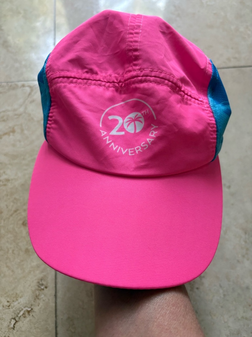 20th Anniversary Pink & Teal Athletic Cap